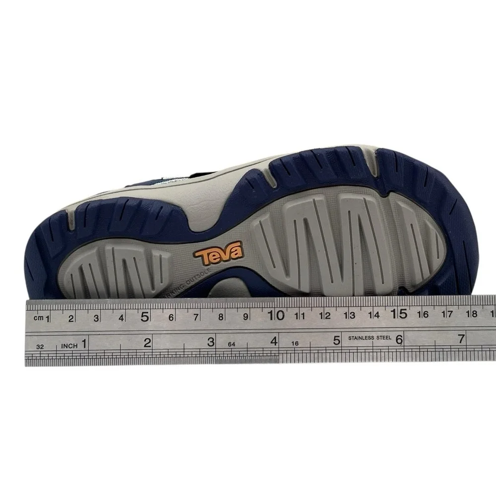 Teva Manatee Boys Girls Sport Sandals Size 11 Gray Navy Blue Closed Toe Shoes